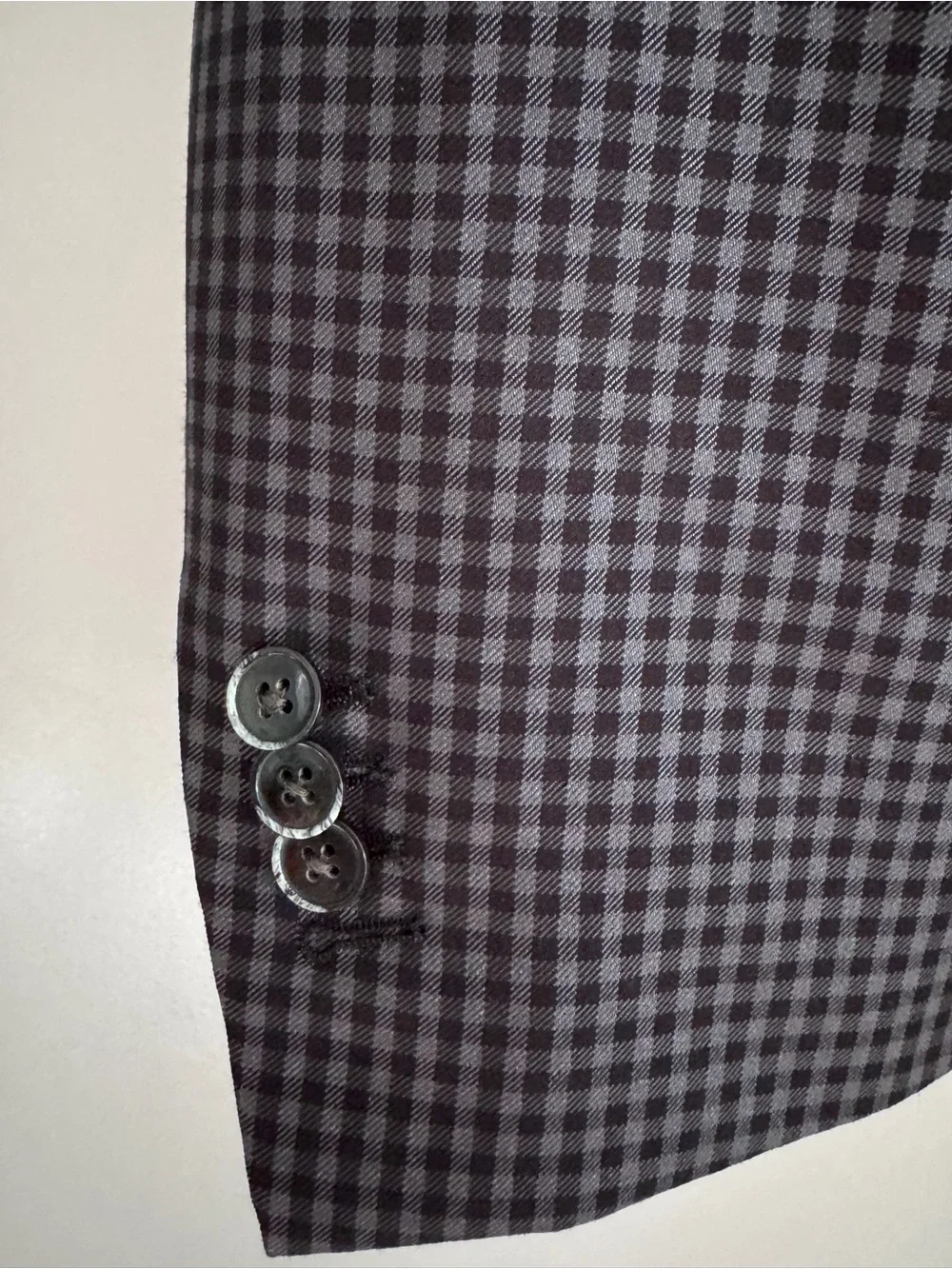 BIANCO BRIONI Loro Piana Modern Fit Tweed Houndstooth Blazer  - Size 50R - Gray